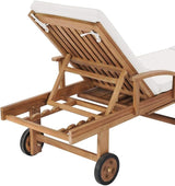 Sun Loungers with Cushions 2 pcs Solid Teak Wood Cream Patio Chairs Outdoor Furniture Outdoor Chairs Suitable for - Photo 9