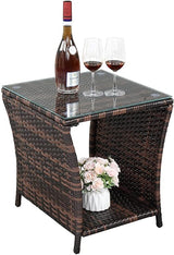 HomVent Patio Wicker Rattan Side Table - Photo 1
