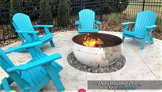 DuraWeather Poly® Classic King Size Folding Adirondack Chair (Aruba Blue)
