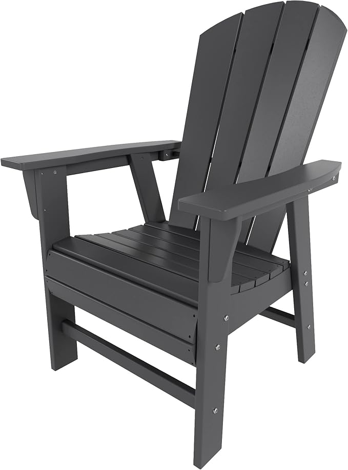 WO WESTIN OUTDOOR HDPE Laguna Adirondack Casual Patio Dining Chair,Gray