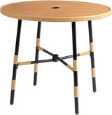 VINGLI 35.4" Round Outdoor Dining Table with Umbrella Hole - Photo 1