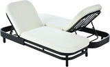 Merax Outdoor Lounge Chair Set of 2, Modern Aluminum Chaise Loungers with Premium Olefin Cushions - Photo 9