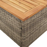 Modern Square Outdoor Garden Table, 17.7-Inch Small Patio Side Table, Synthetic Poly Rattan End Table for Balcony, Porch - Photo 9