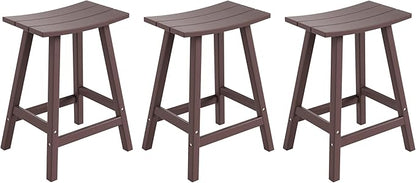 WestinTrends Malibu Malibu 24 Inch Counter High Saddle Stools (Set of 3), Dark Brown