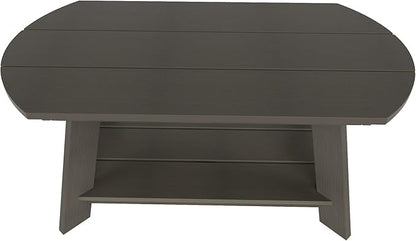 WestinTrends Tuscany Outdoor Coffee Table, All Weather HIPS 2 Tier Patio Adirondack Coffee Table, Charcoal Gray
