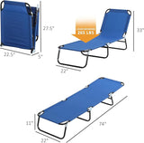 Outsunny Folding Chaise Lounge Pool Chairs, Outdoor Sun Tanning Chairs with 5-Level Reclining Back - Photo 3