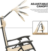MoNiBloom Zero Gravity Chair with Canopy Shade, Patio Anti Gravity Recliner - Photo 8