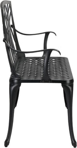 38-Inch Cast Iron Steel Frame Garden Bench Outdoor Patio Bench Chair, Antique Metal Bench for Yard & Porch & Park, Black - Photo 9