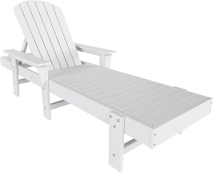 WestinTrends Dylan 2 Piece Adirondack Reclining Chaise Lounge with Arms White