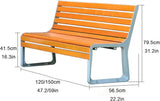 Outdoor Garden Bench, Metal Benches with Back, Loveseat Chair, Traditional Wooden Patio Bench Seat for Outside - Photo 2