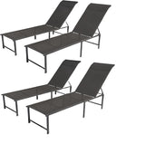 Lounge Chair Outdoor Set of 4, Foldable & Assembly Free Aluminum Chaise Lounge Chair with 5-Position Recliner - Photo 1