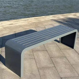 Outdoor Bench, Metal Garden Bench, Park Bench, Weatherproof Bench with Metal Frame, for Gardens - Photo 1