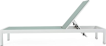 Christopher Knight Home Vanessa Coral Outdoor Chaise Lounges (Set of 2), Green and White