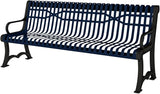 COATEDOUTDOORFURNITURE Heavy-Duty Outdoor Bench Thermoplastic Coated, Slatted Steel, Commercial-Grade Garden Bench - Photo 1