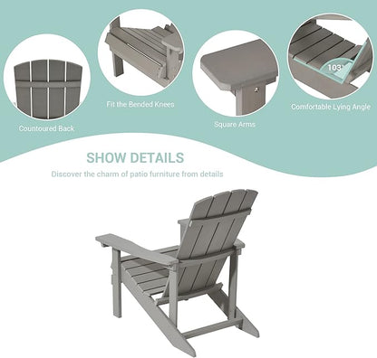 Adirondack Chairs, Plastic Adirondack Chair, All-Weather Resistant Adirondack Chairs, Widely Used in Outdoor, Fire Pit, Deck, Outside, Garden