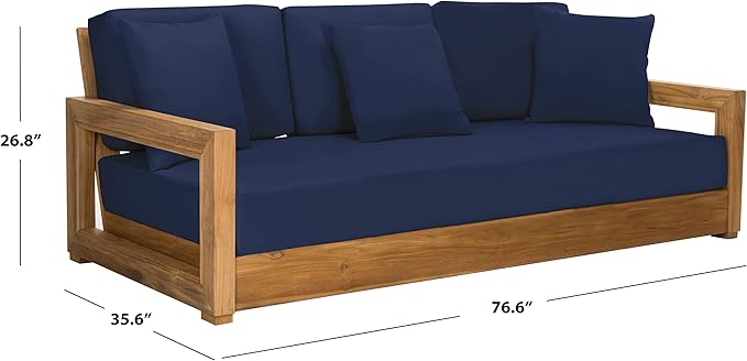 SAFAVIEH Couture Outdoor Collection CPT1004 Bench, Navy