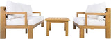 3 Piece Acacia Wood Patio Furniture Set with Coffee Table & Cushions Outdoor Conversation Set with 2 Loveseat for Porch - Photo 5