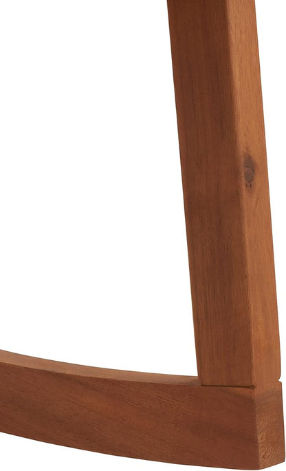 SAFAVIEH Outdoor Collection Vernon Natural/Navy Cushion with White Piping Rocking Chair