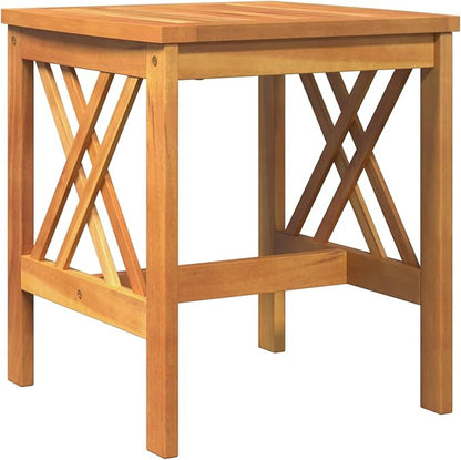 Outdoor Side Table, Solid Acacia Wood End Table for Patio, Garden, or Backyard, 18-Inch Small Round Side Table with Oiled Finish, Weather-Resistant Accent Furniture for Drinks and Books