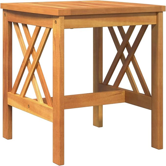 Outdoor Side Table, Solid Acacia Wood End Table for Patio, Garden, or Backyard, 18-Inch Small Round Side Table with Oiled Finish, Weather-Resistant Accent Furniture for Drinks and Books