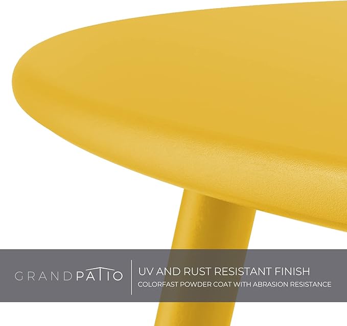 Grand patio Small Round Side Table, 18-inch Outdoor Side Table with Adjustable Feet - Photo 4