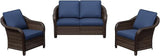 3 Pieces Outdoor Patio Conversation Set, 55" Couch, 2 Chairs - Photo 9