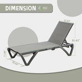 Domi Pool Lounge Chairs Set of 2, Aluminum Chaise Lounge Outdoor with Side Table - Photo 2