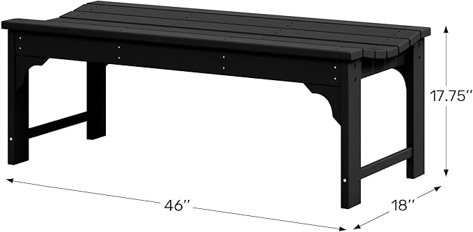 WestinTrends Malibu Outdoor Bench, All Weather Resistant Poly Lumber Backless Patio Garden Bench, Adirondack Curved Bench Seat for Comfort, Gray