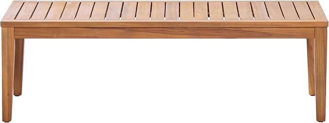 Christopher Knight Home Porco Outdoor Coffee Table for Patio Furniture Set, Weather Resistant Acacia Wood Accent Table, Rectangular Outdoor Table, Slat Panel Side Table for Yard Garden Porch, Teak
