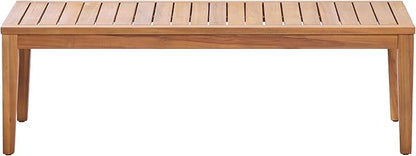 Christopher Knight Home Porco Outdoor Coffee Table for Patio Furniture Set, Weather Resistant Acacia Wood Accent Table, Rectangular Outdoor Table, Slat Panel Side Table for Yard Garden Porch, Teak