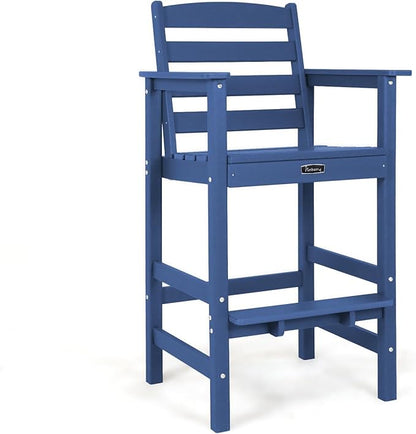 FUNBERRY Bar Height Outdoor Chair, Tall Adirondack Chair, All Weather HDPE Outdoor Bar Chairs for Bistro Patio Balcony