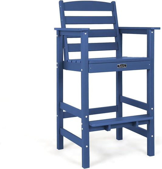 FUNBERRY Bar Height Outdoor Chair, Tall Adirondack Chair, All Weather HDPE Outdoor Bar Chairs for Bistro Patio Balcony