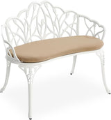 HOMEFUN Outdoor Bench with Cushion- Patio Garden Benches Metal Loveseat Cast-Aluminum Outside Furniture for Park Lawn - Photo 1