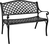 Outdoor Patio Garden Bench All-Weather Cast Aluminum Loveseats Park Yard Furniture Porch Chair for Patio Park Path Yard - Photo 3