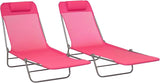 Outsunny 2 Piece Folding Chaise Lounge Chairs, Pool Sun Tanning Chairs with Reclining Back, Breathable Mesh Seat - Photo 1