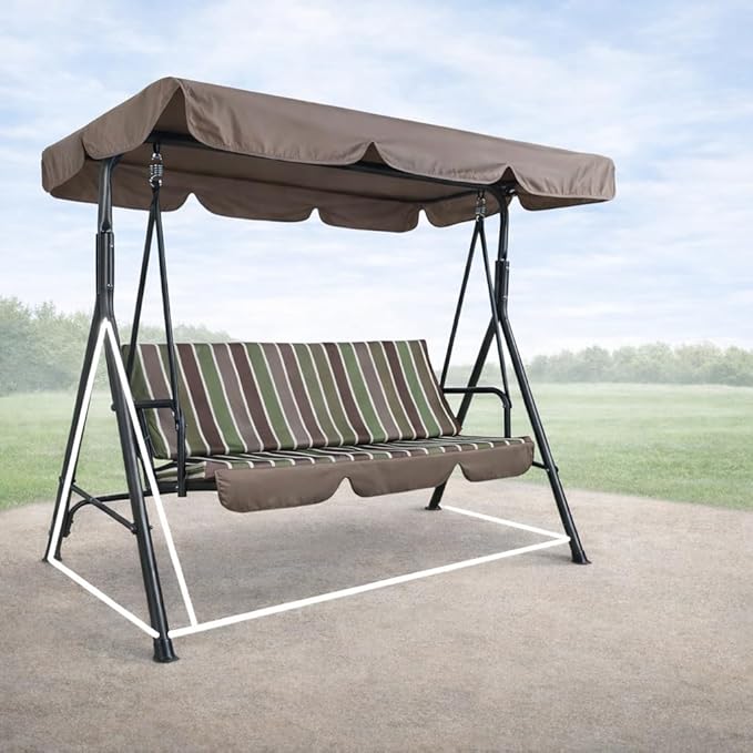 Kozyard Alicia 3-Seat Patio Swing, Outdoor Canopy Swing with Steel Frame - Photo 4
