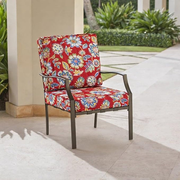 BrylaneHome Bh Outdoor Performance 2-Section Deep Seating Cushion - Daelyn Cherry - Photo 1