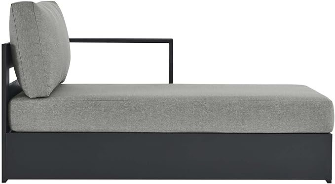 Modway Tahoe Powder-Coated Aluminum Outdoor Chaise Lounge Gray with Weather-Resistant Cushions - Photo 4