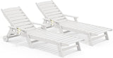 SERWALL Patio Chaise Lounge Chair Set of 2, 78'' Long 5-Positions Adjustable HDPE Outdoor Lounger for Pool - Photo 1