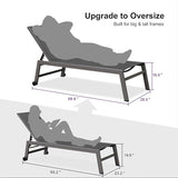 PURPLE LEAF 6-Piece Outdoor Chaise Lounge Oversized Pool Lounge Chairs with Easy-to-Move Wheels and Adjustable Backrest - Photo 3