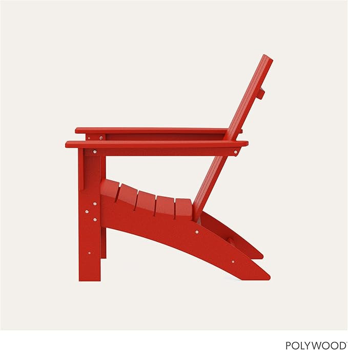 POLYWOOD AD420SR Modern Adirondack Chair, Sunset Red