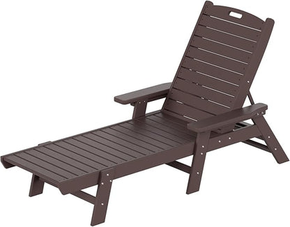 WO WESTIN OUTDOOR HDPE Laguna Poly Reclining Chaise Lounge, Dark Brown