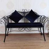 Metal Garden Bench, 52 in Outdoor Benches Weatherproof with Backrest and Armrests, 2 Seats Patio Benches for Front Porch - Photo 1