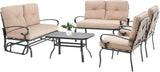 5Pcs Patio Conversation Set Outdoor Wrought Iron Furniture Set with 1 Glider, 1 Loveseat, 2 Single Chairs - Photo 1