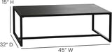 Merrick Lane Lakeland Metal Patio Coffee Table - Black - Indoor/Outdoor - Photo 2