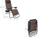 Best Choice Products Set of 2 Adjustable Steel Mesh Zero Gravity Lounge Chair Recliners w/Pillows and Cup Holder Trays - Photo 3