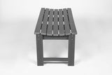 Backless HDPE Adirondack Bench with Wood Texture, Poly Lumber Seat for Patio, Backyard, Balcony - Photo 3