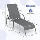 Tangkula Outdoor Lounge Chairs Set of 2, Patio Chaise Lounge with Adjustable Backrest - Photo 3
