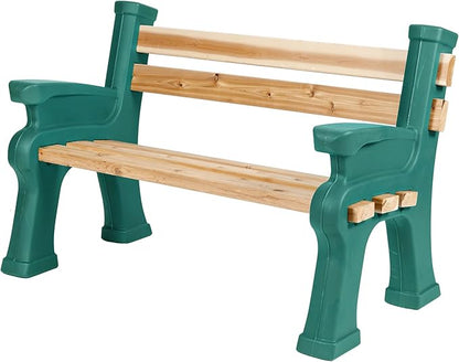 RTS Home Accents Custom Length Lightweight Indoor or Outdoor Bench Ends with Backrest and Armrest (Wood & Screws Sold Separately), Kentucky Green