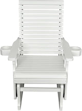 Fortune Candy Wooden Patio Glider for One Person, with High Backrest and Deep Contoured Seat, Solid Fir Wood - Photo 9